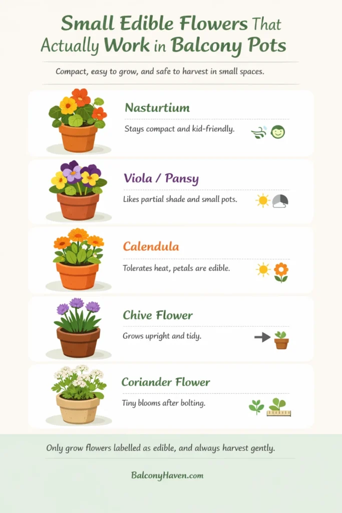 Edible flowers for small balcony gardens