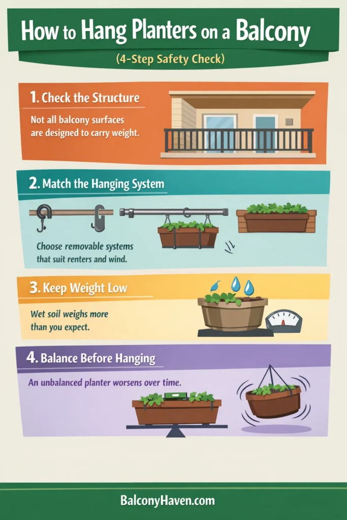 How to hang planters on a balcony