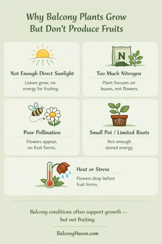 Balcony Plants Growing but Not Producing Fruits - info