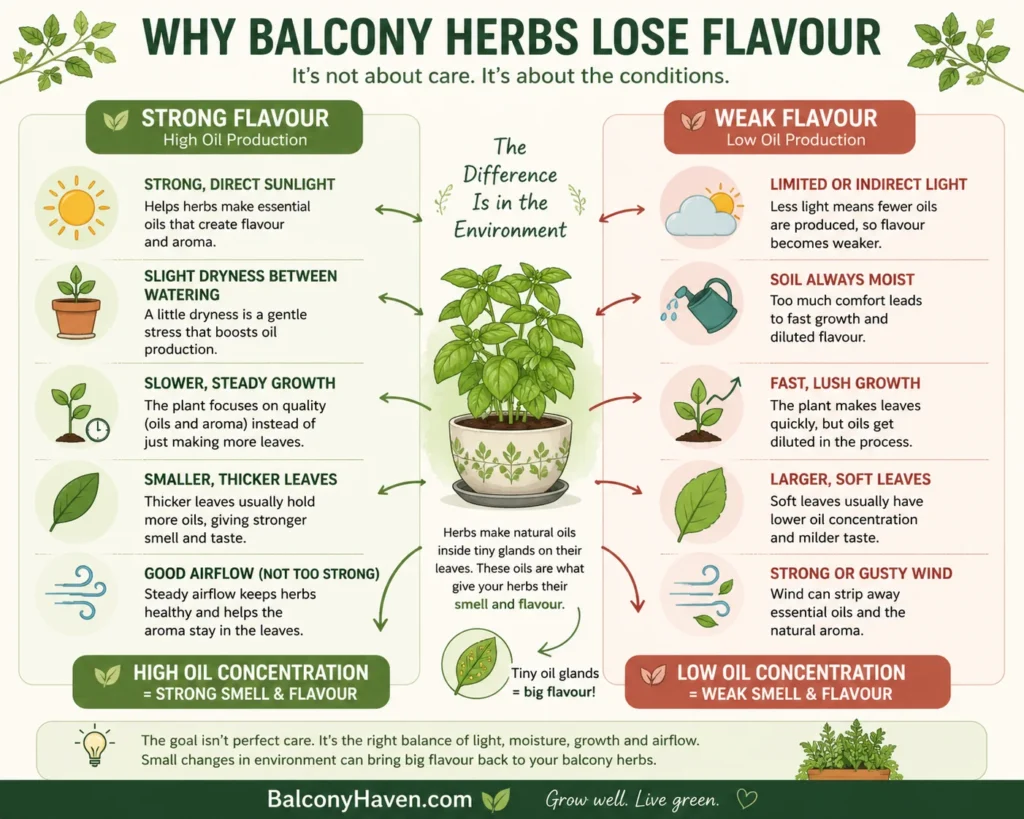 Balcony herbs and flavour comparison - balcony herbs losing smell or flavour