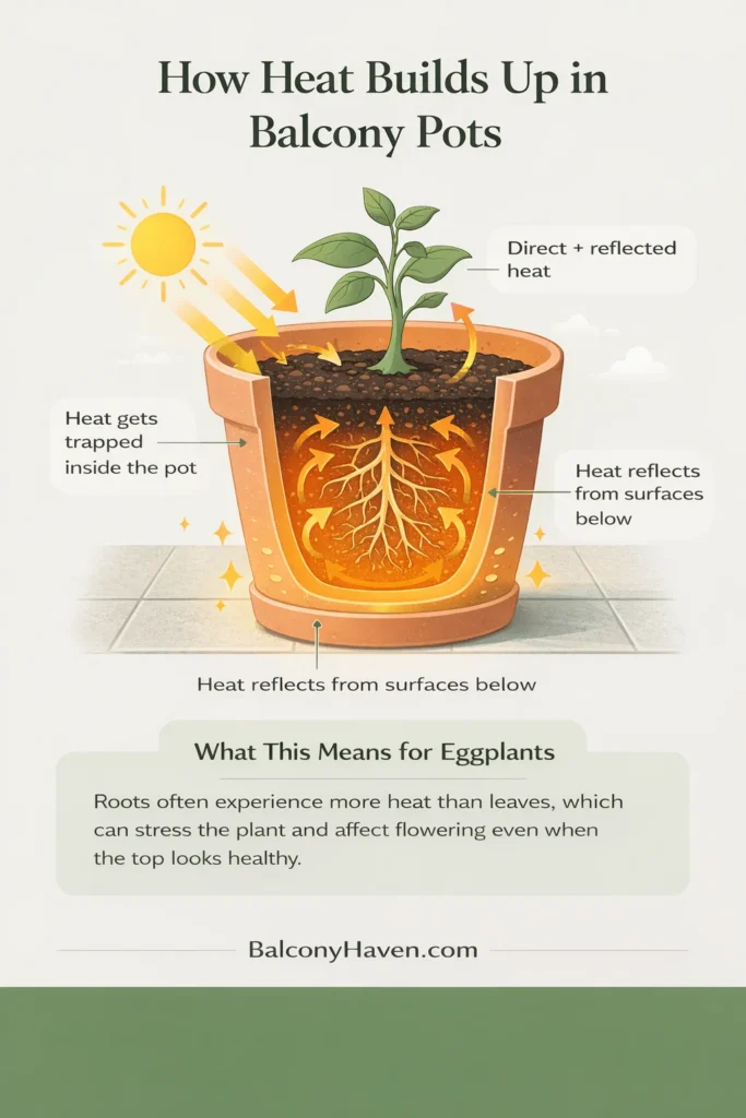 How heat affects balcony plant pots