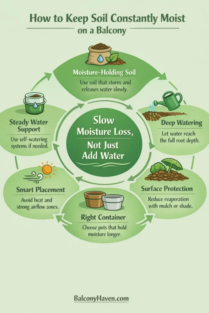 Keep Soil Constantly Moist on a Balcony - Methods