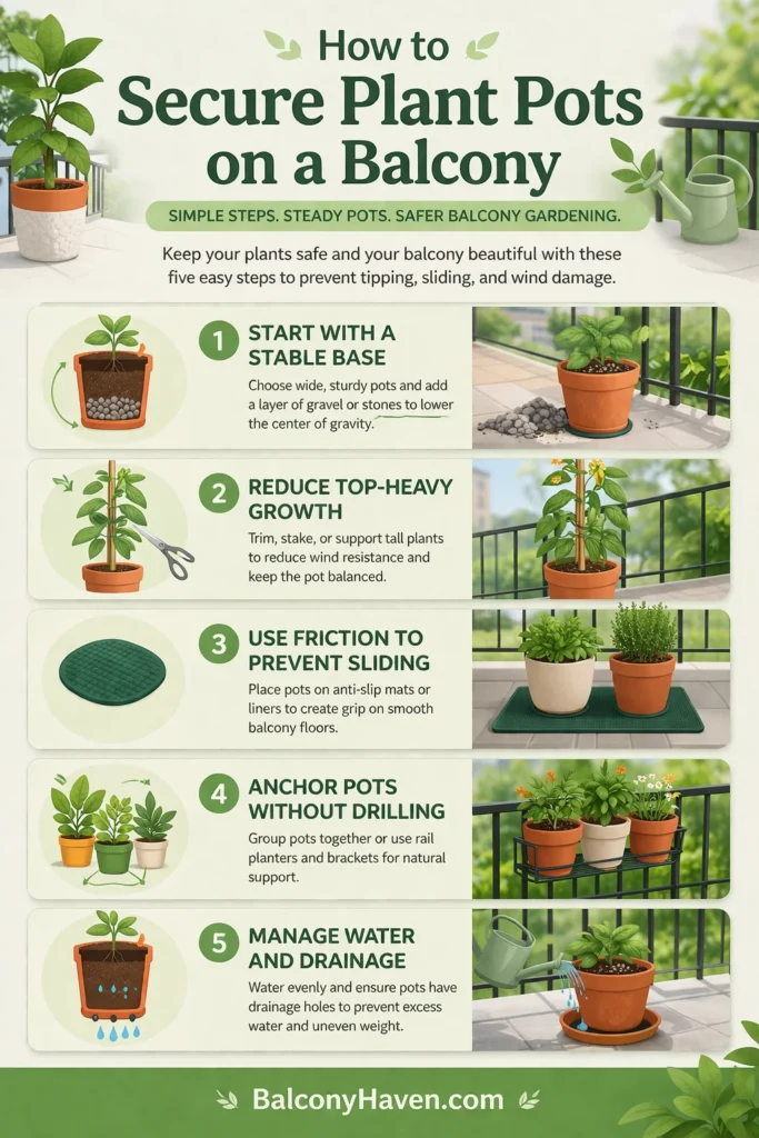 Secure Plant Pots on a Balcony - steps