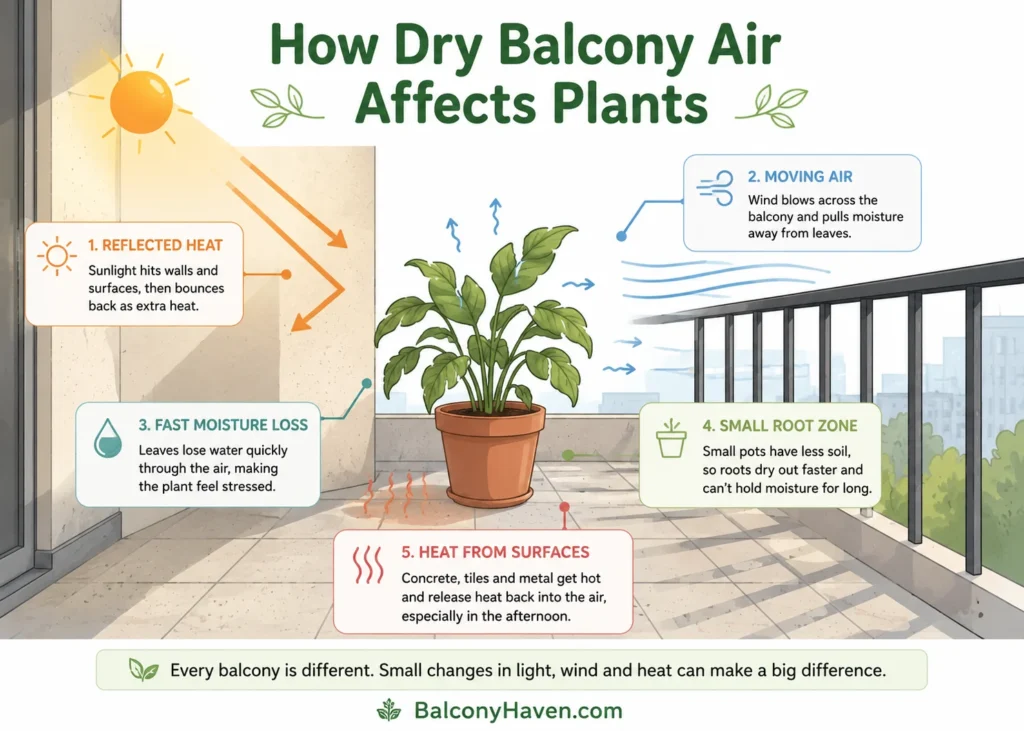How dry air affects your balcony plants - Plants for Balconies With Dry Air Conditions