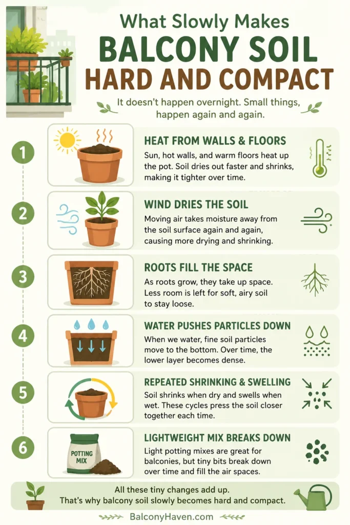 What Slowly Makes Balcony Soil Hard and Compact - why balcony soil becomes hard and compact