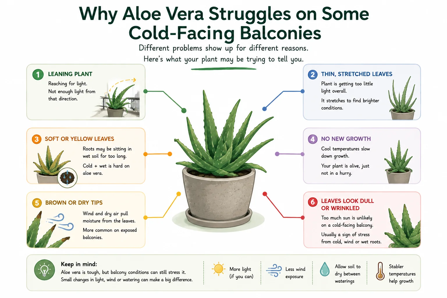 Why aloe vera struggles on some cold-facing balconies troubleshooting diagram