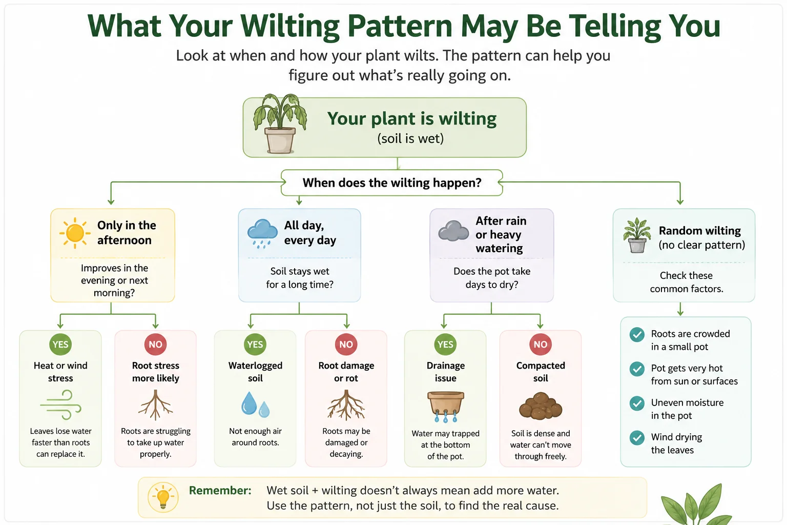 Troubleshooting flowchart for balcony plants wilting even when soil is wet