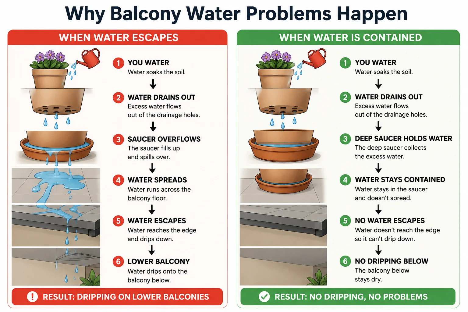Why balcony water problems happen diagram