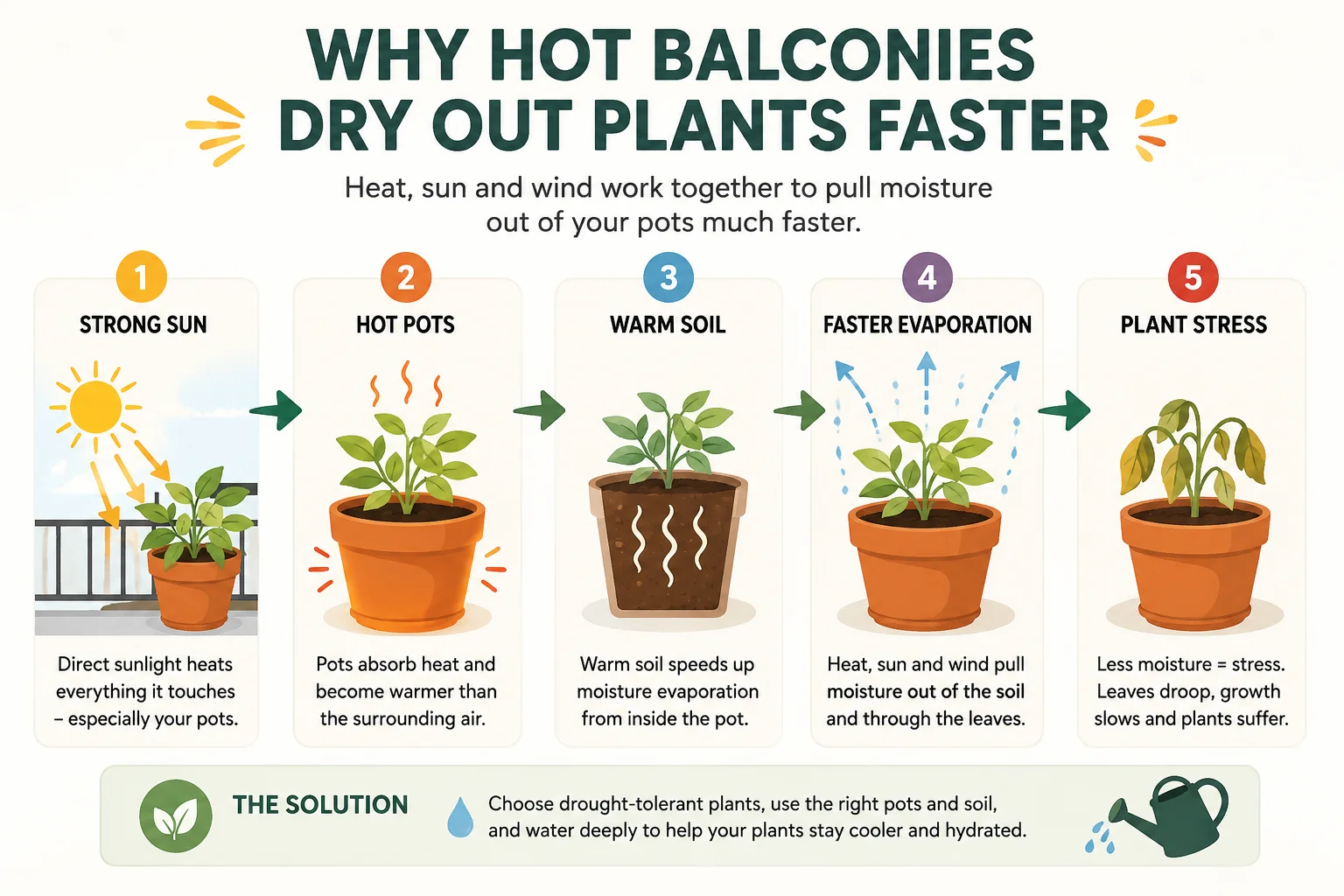 Why hot balconies dry out plants faster diagram
