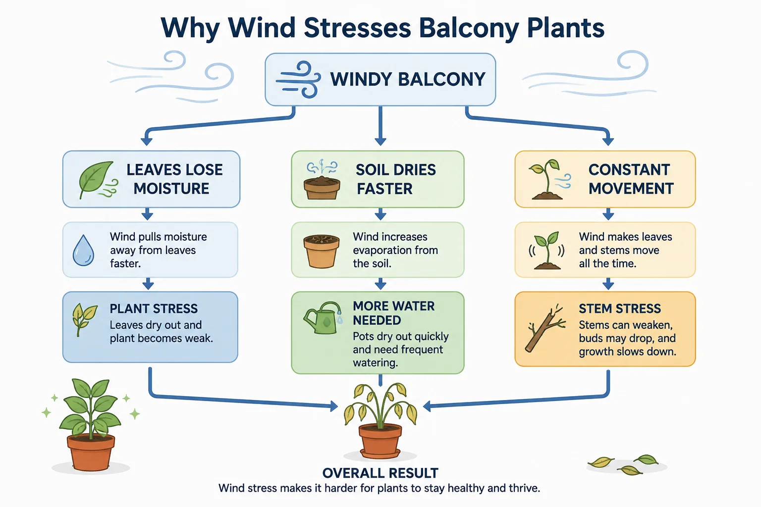 Why wind stresses balcony plants diagram