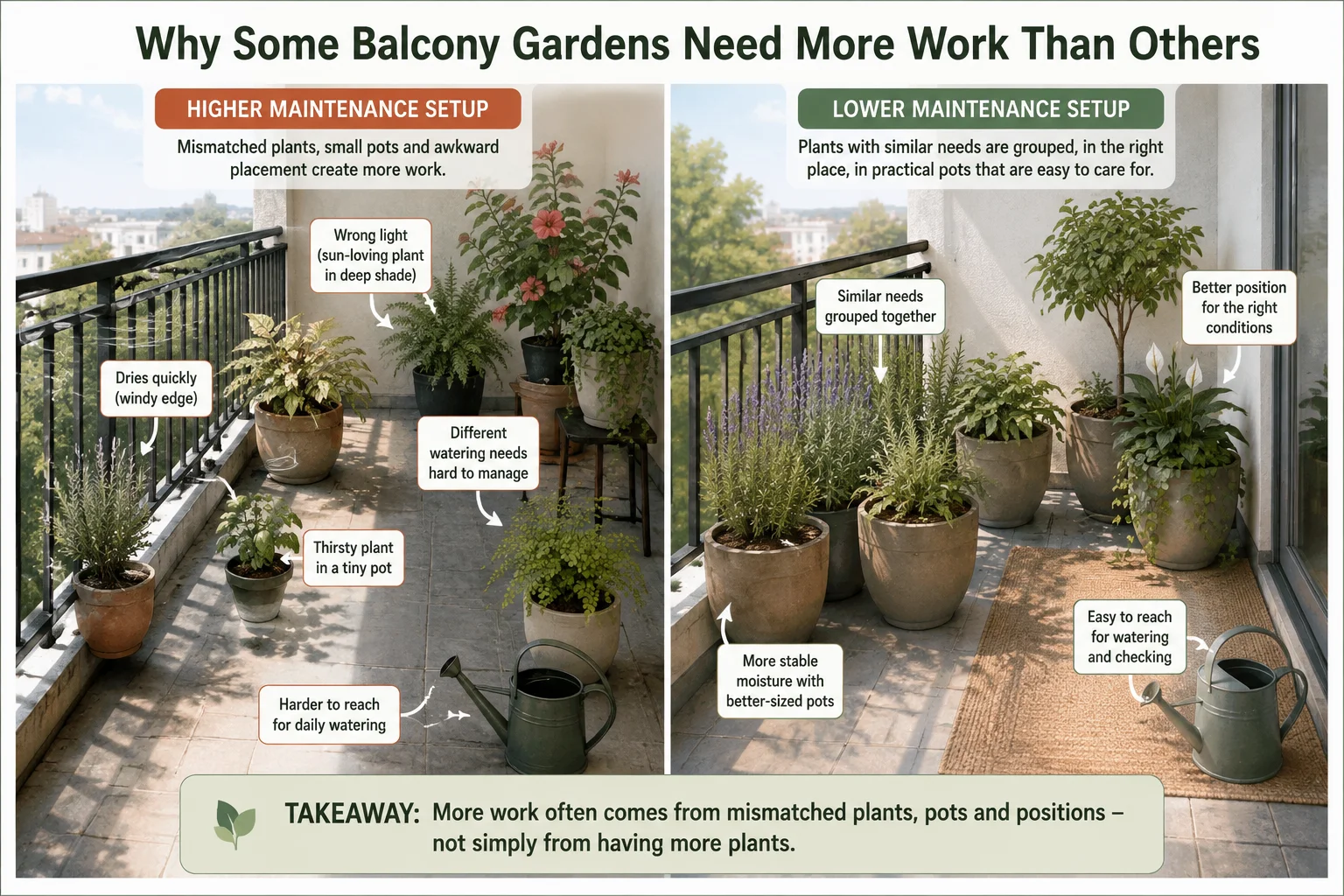 Why some balcony gardens need more maintenance than others diagram