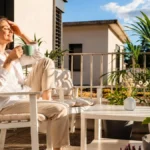 Balcony Garden for Morning Coffee and Relaxation