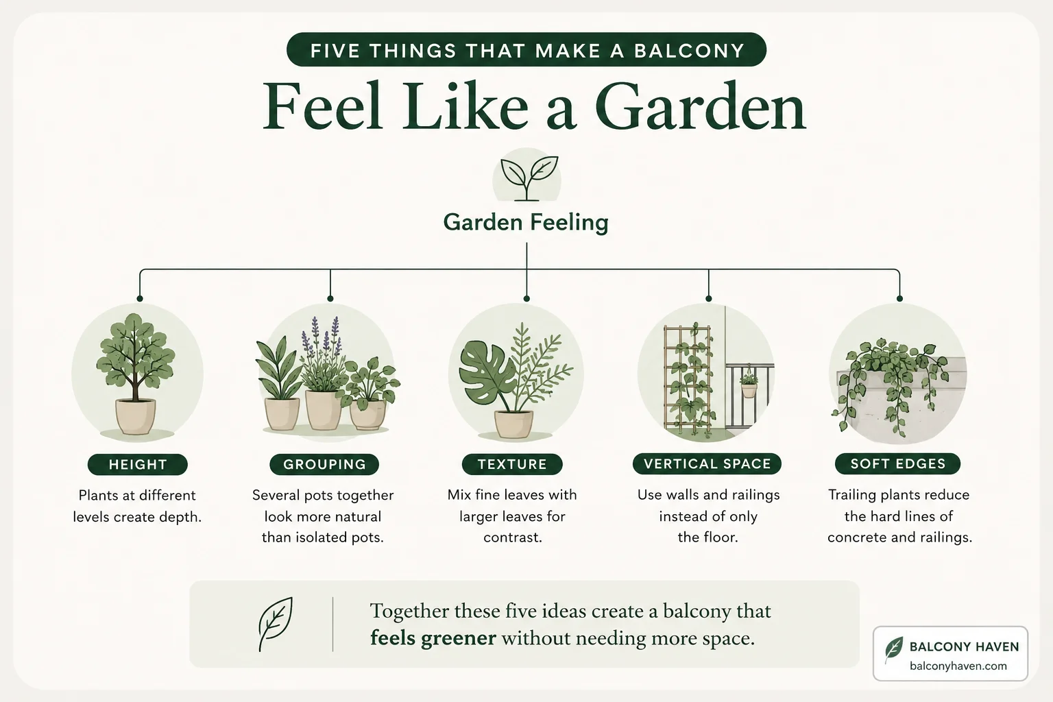 Five design elements that make an apartment balcony feel like a garden